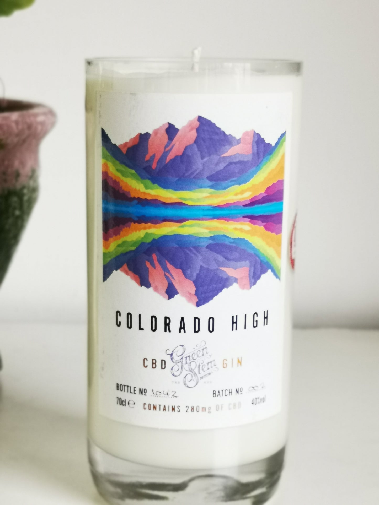 Colorado High CBD Gin Bottle Candle