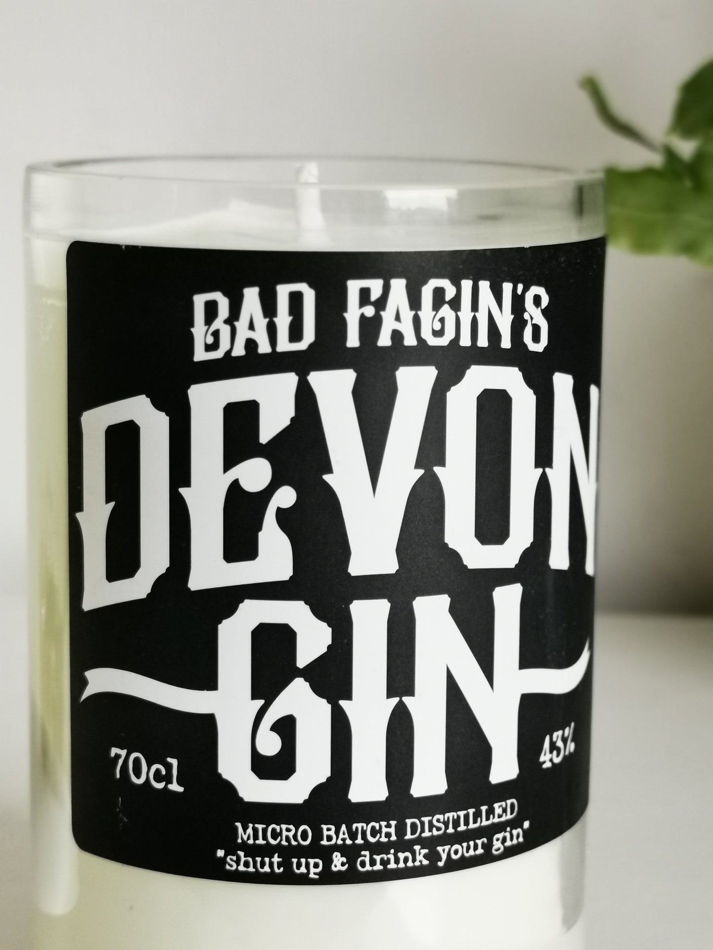 Bad Fagins Devon Gin Bottle Candle
