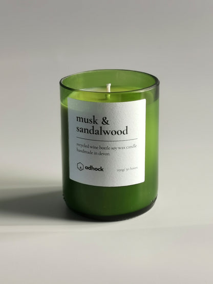 Musk & Sandalwood Wine Bottle Candle