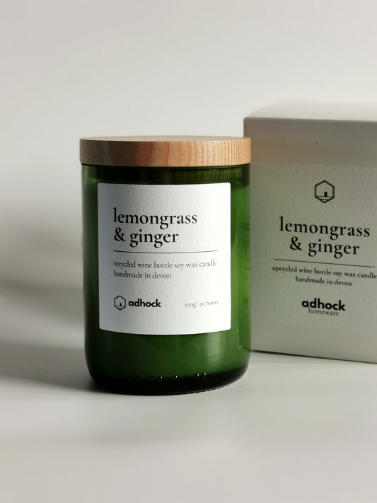 Lemongrass & Ginger Wine Bottle Candle