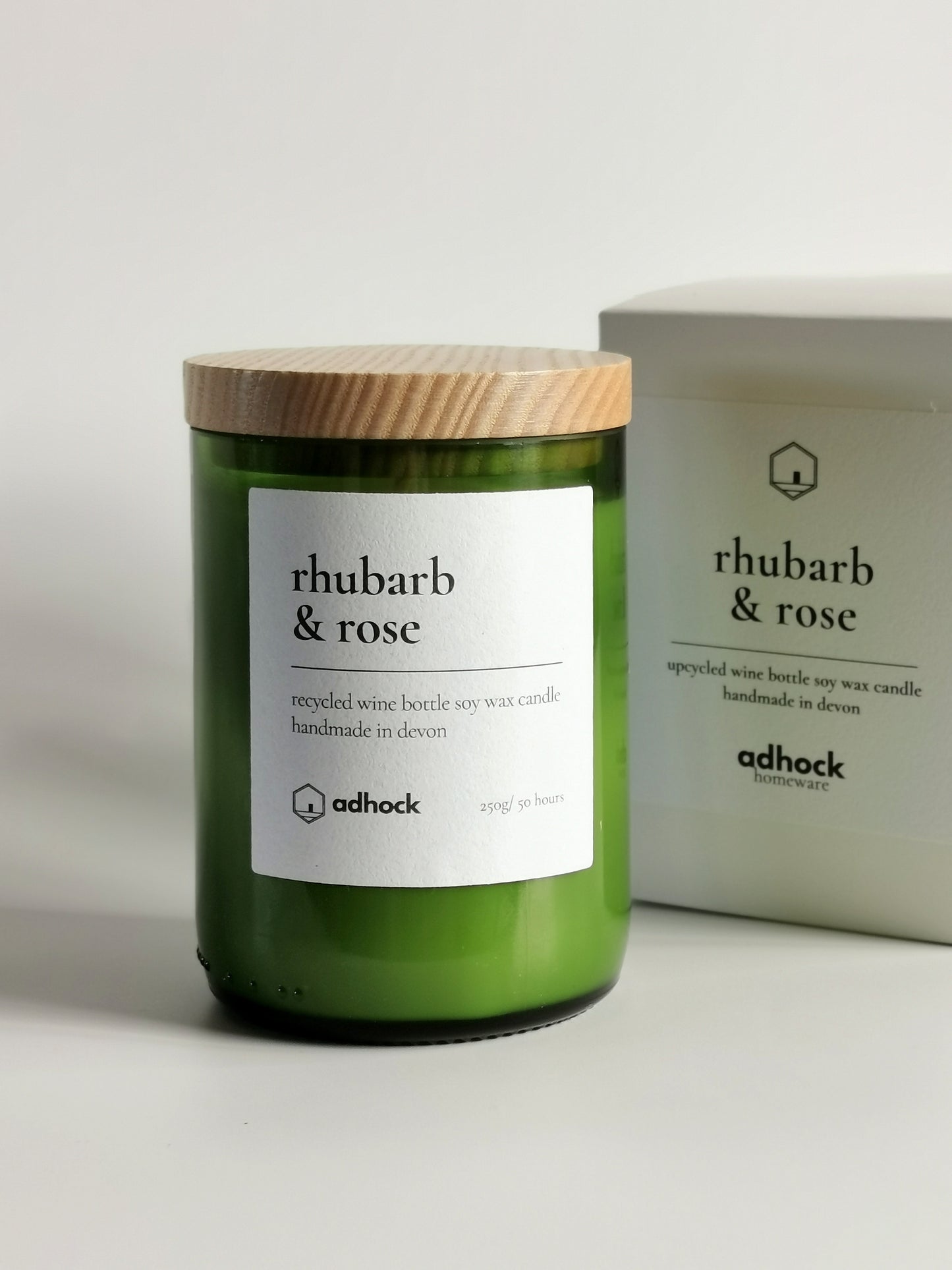 Rhubarb & Rose Wine Bottle Candle