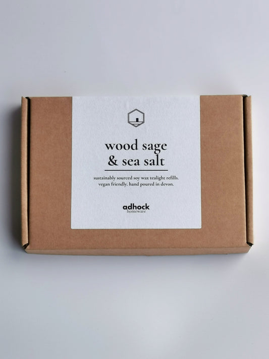 Wood Sage & Sea Salt - Soy Wax Tealight Refills