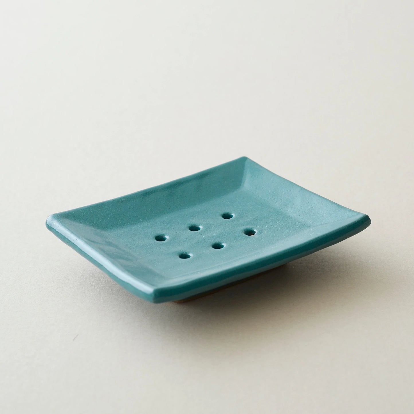 Teal Green Stoneware Rectangular Soap Dish Soap Bars & Dishes