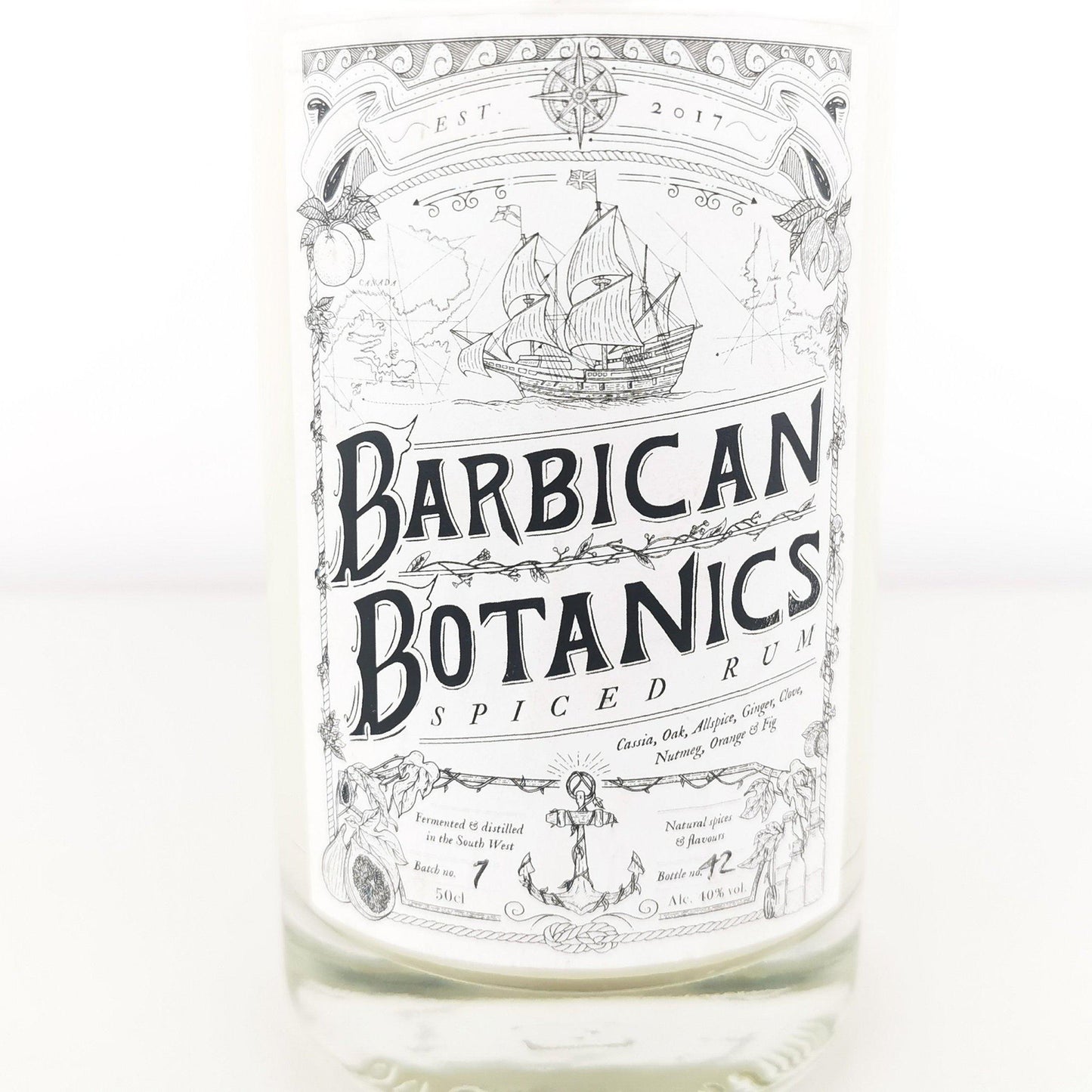 Barbican Botanics Spiced Rum Bottle Candle Rum Bottle Candles Adhock Homeware