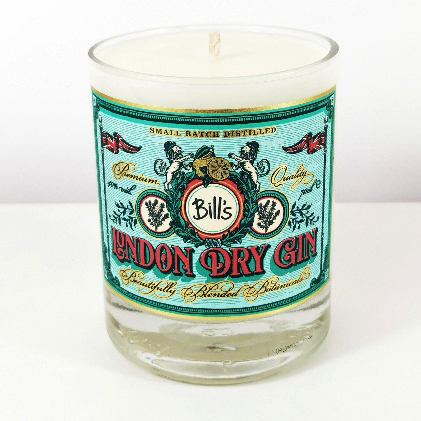 Bill's London Dry Gin Bottle Candle Gin Bottle Candles Adhock Homeware