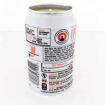 Camden Off Menu IPA Craft Beer Can Candle Beer Can Candles Adhock Homeware