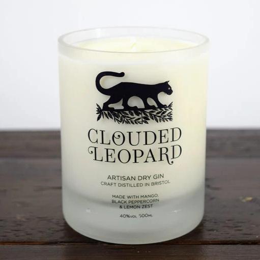 Clouded Leopard Gin Bottle Candle Gin Bottle Candles Adhock Homeware