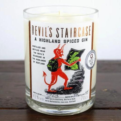 Devils Staircase Spiced Gin Bottle Candle Gin Bottle Candles Adhock Homeware