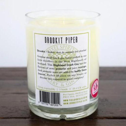 Drookit Piper Gin Bottle Candle Gin Bottle Candles Adhock Homeware