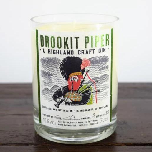 Drookit Piper Gin Bottle Candle Gin Bottle Candles Adhock Homeware