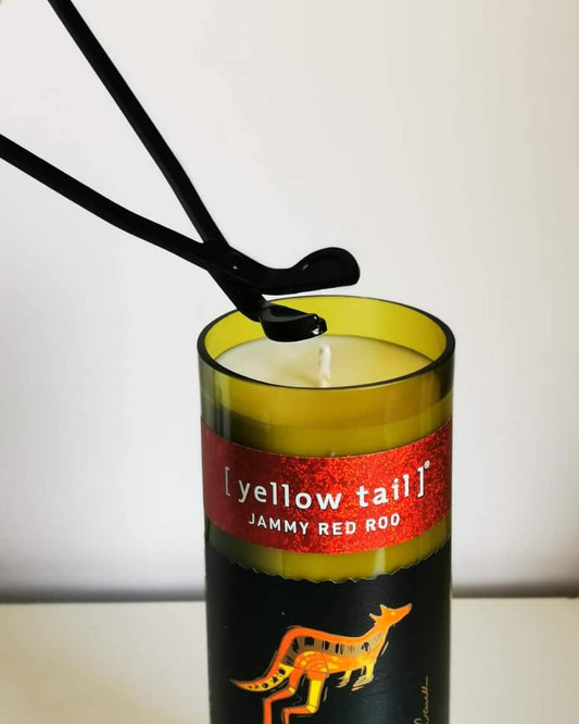 Yellow Tail Jammy Red Roo Wine Bottle Candle-Wine & Prosecco Bottle Candles-Adhock Homeware