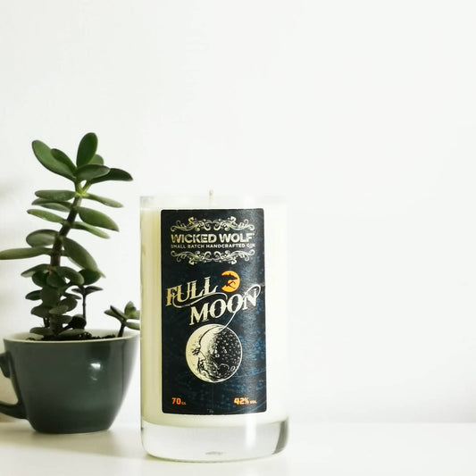 Wicked Wolf Full Moon Gin Bottle Candle-Gin Bottle Candles-Adhock Homeware