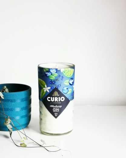 Curio Blueberry Gin Bottle Candle Gin Bottle Candles Adhock Homeware