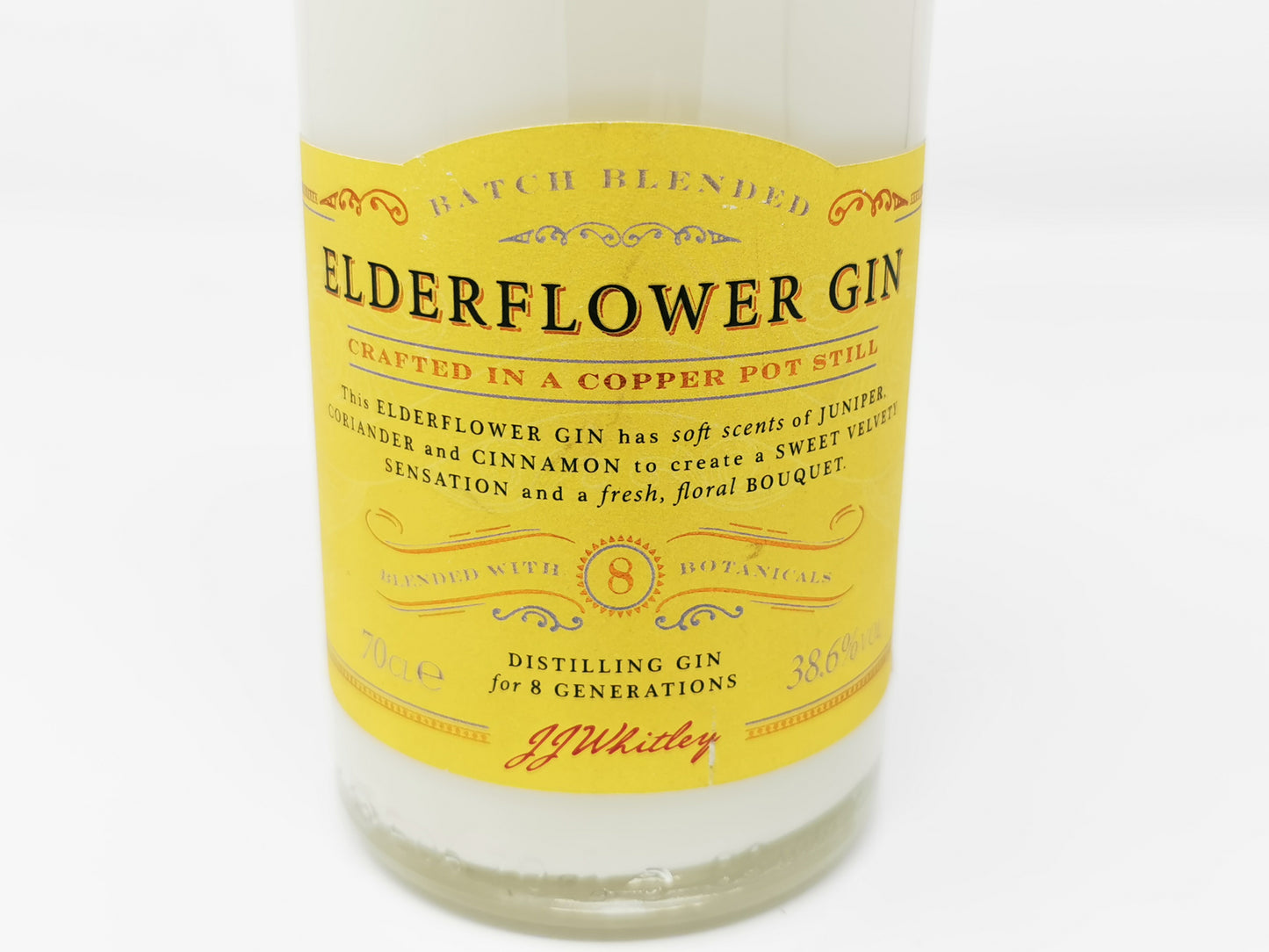 JJ Whitley Elderflower Gin Bottle Candle-Gin Bottle Candles-Adhock Homeware