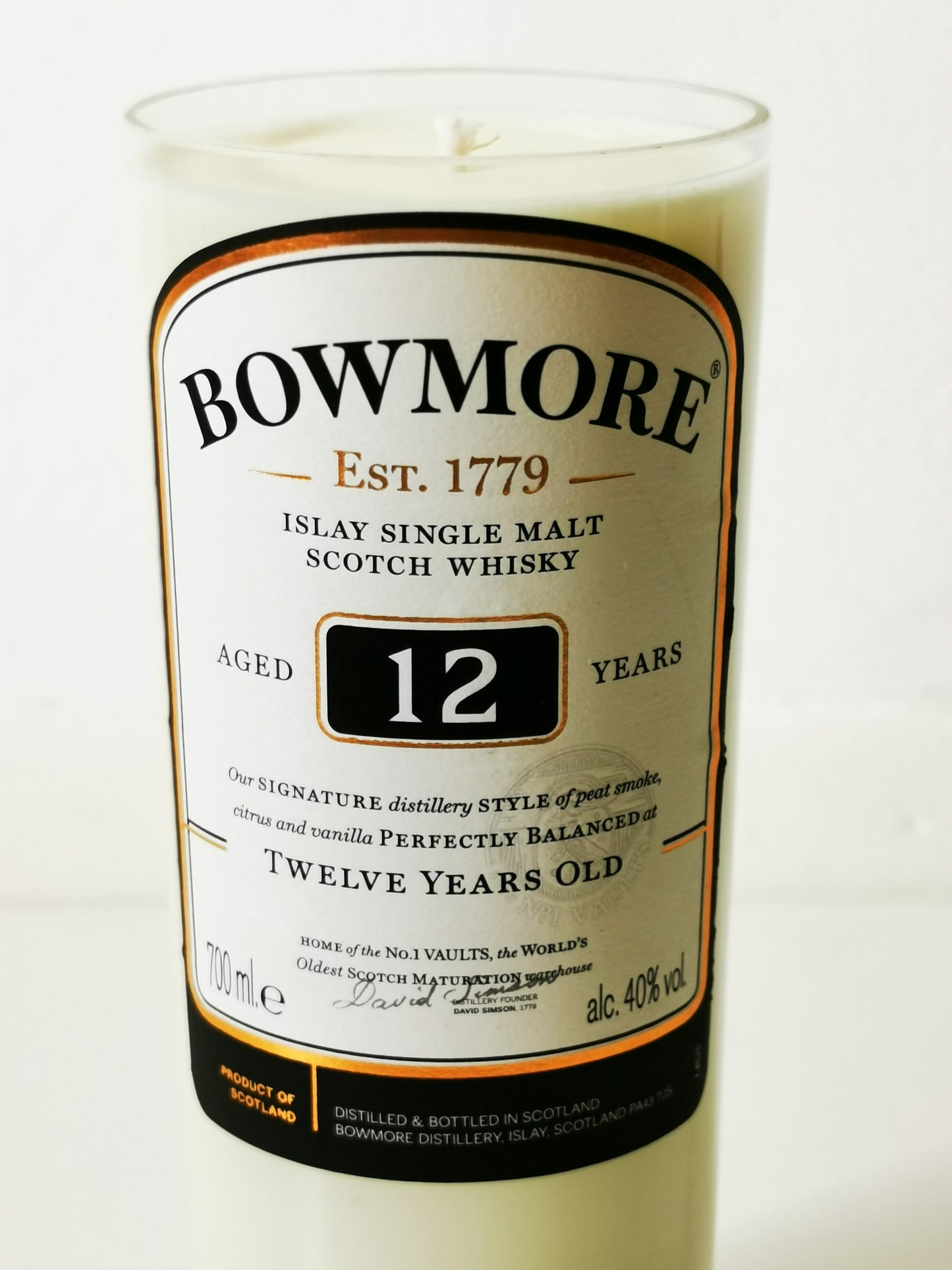 Bowmore 12 Year Old Whisky Bottle Candle Whiskey Bottle Candles Adhock Homeware