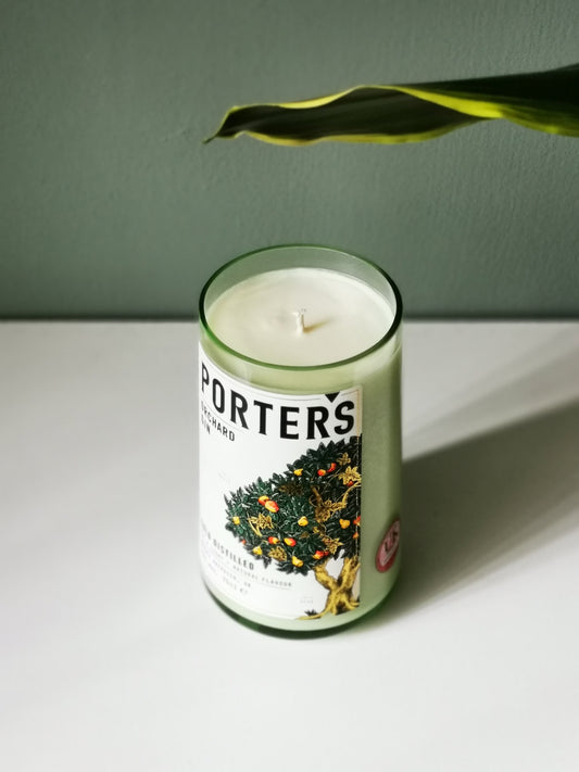 Porters Orchard Gin Bottle Candle Gin Bottle Candles Adhock Homeware