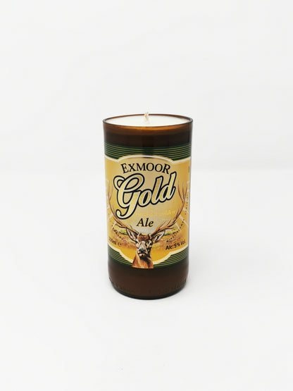 Exmoor Gold Ale Craft Beer Bottle Candle Beer & Ale Bottle Candles Adhock Homeware