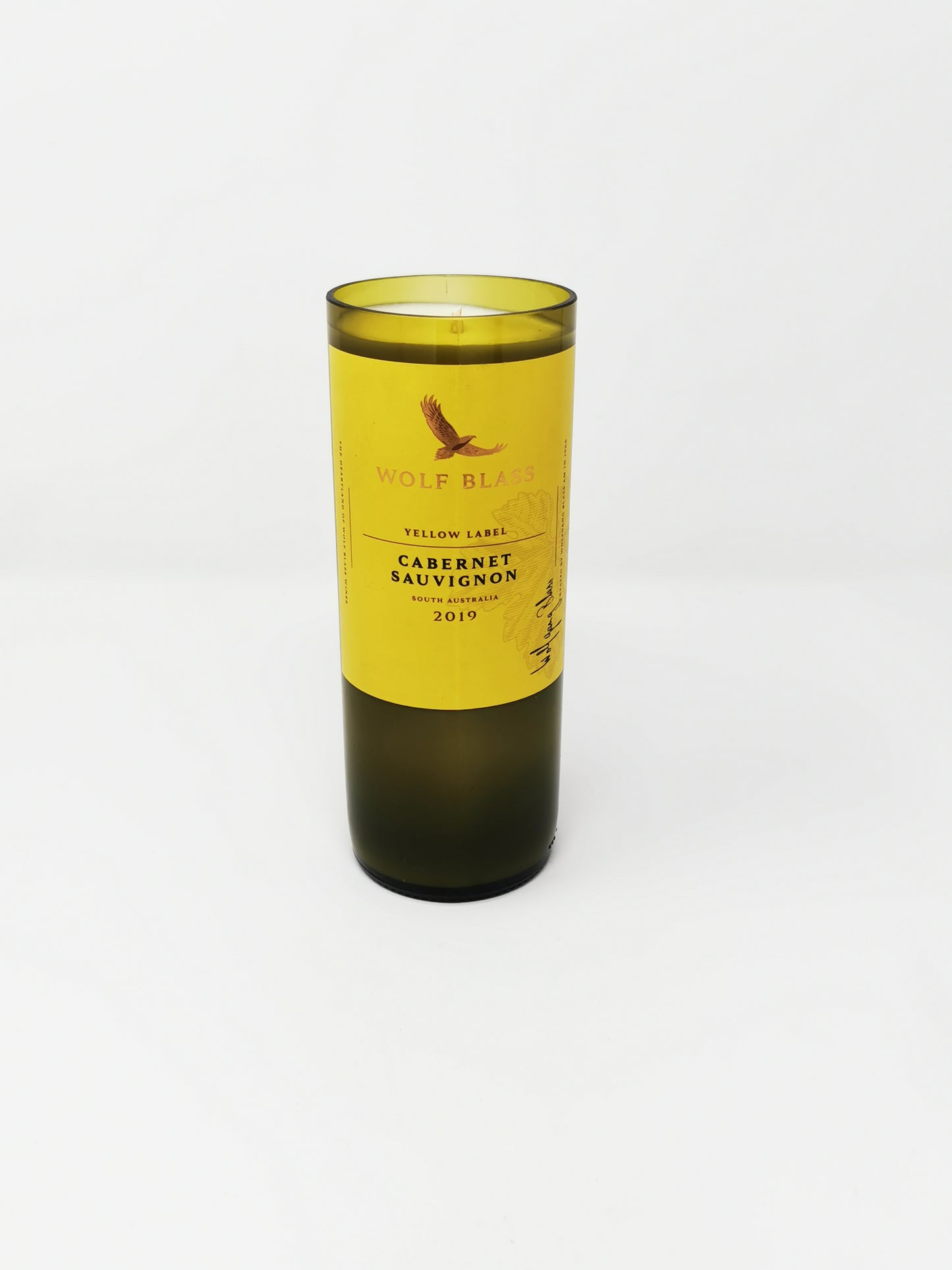Wolf Blass Yellow Label Wine Bottle Candle-Wine & Prosecco Bottle Candles-Adhock Homeware