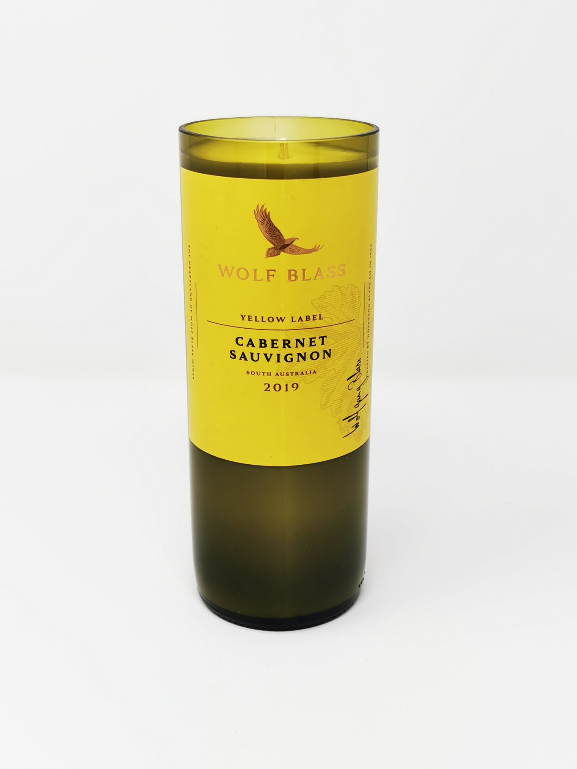 Wolf Blass Yellow Label Wine Bottle Candle-Wine & Prosecco Bottle Candles-Adhock Homeware