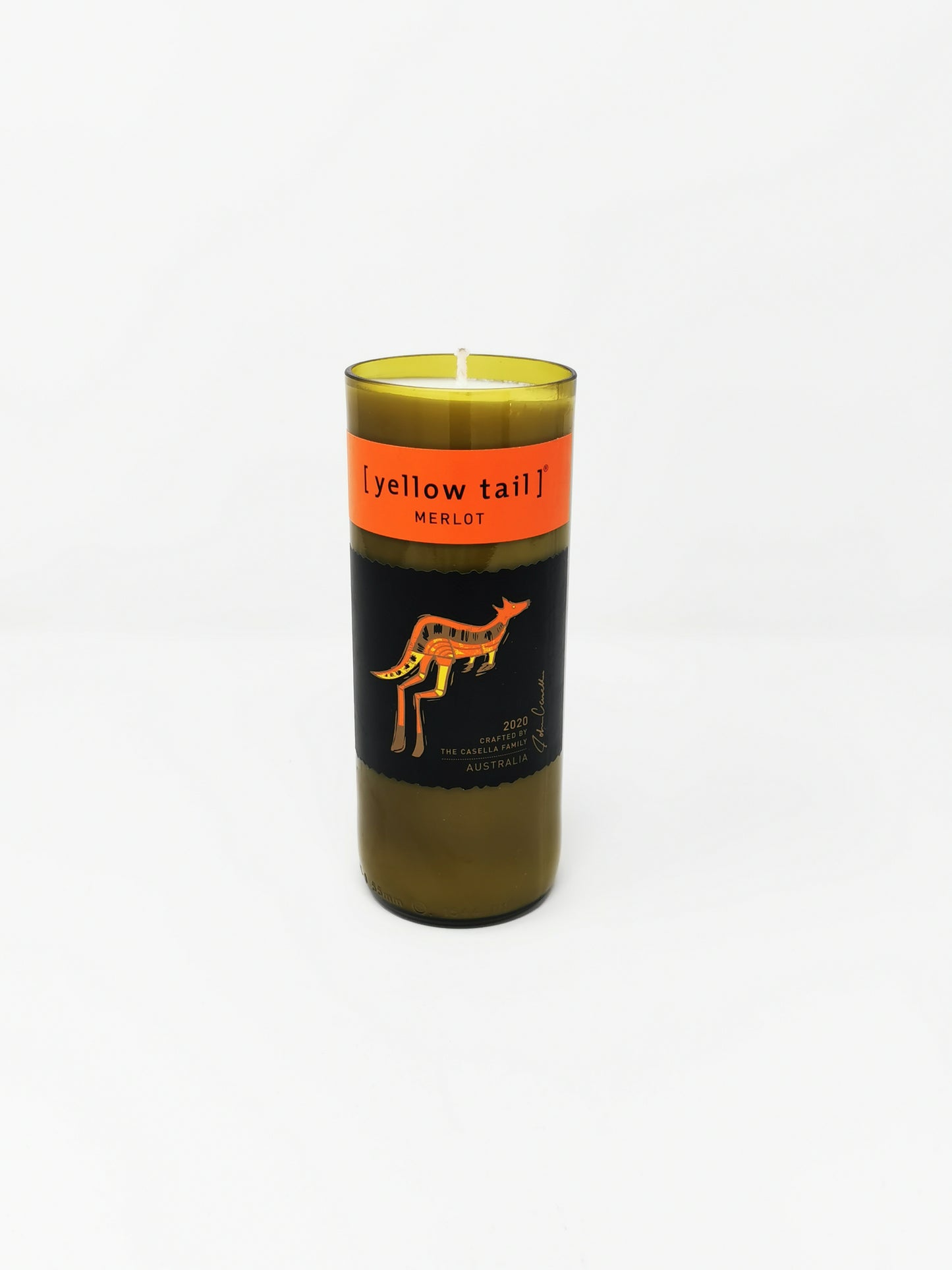 Yellow Tail Merlot Wine Bottle Candle-Wine & Prosecco Bottle Candles-Adhock Homeware