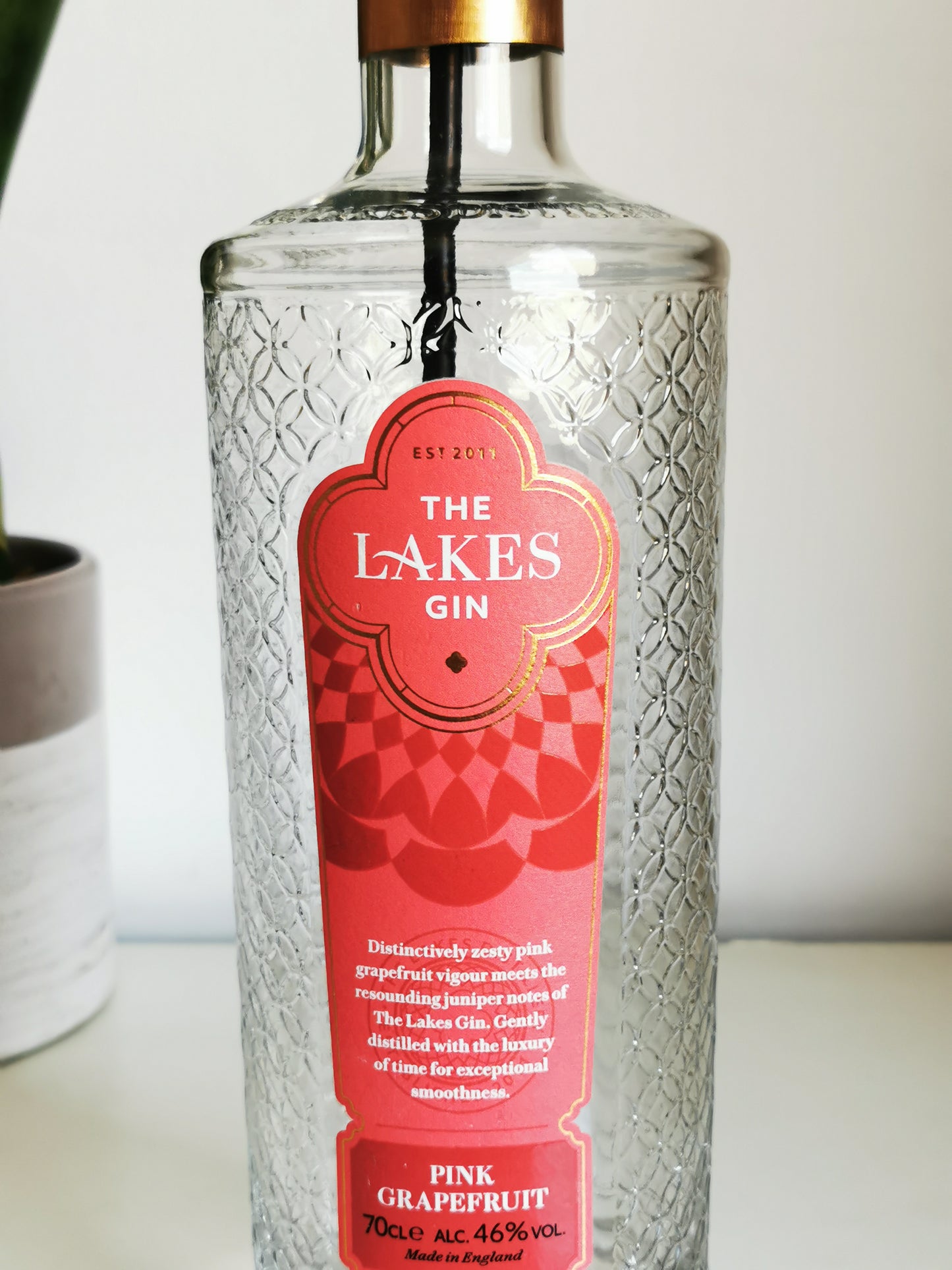 The Lakes Grapefruit Gin Bottle Table Lamp