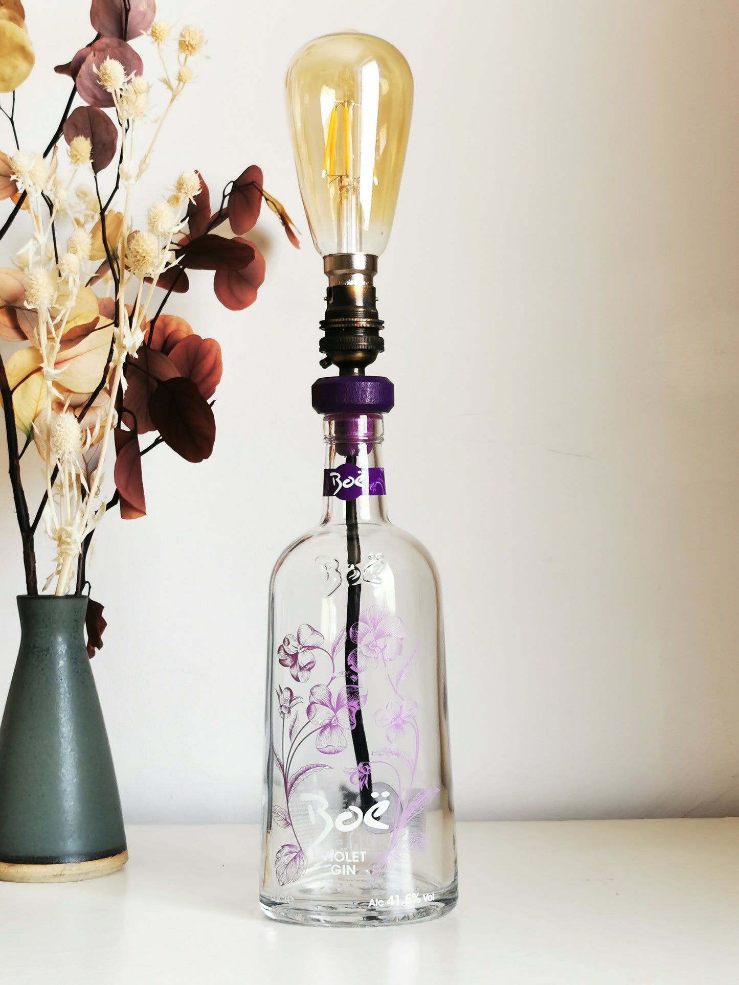 Boe Violet Gin Bottle Table Lamp