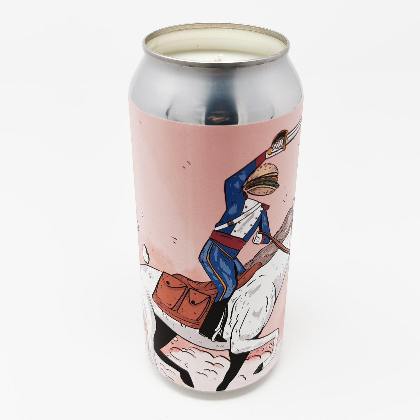 Left Handed Giant Cheeseburger Cavalry Craft Beer Can Candle-Beer Can Candles-Adhock Homeware