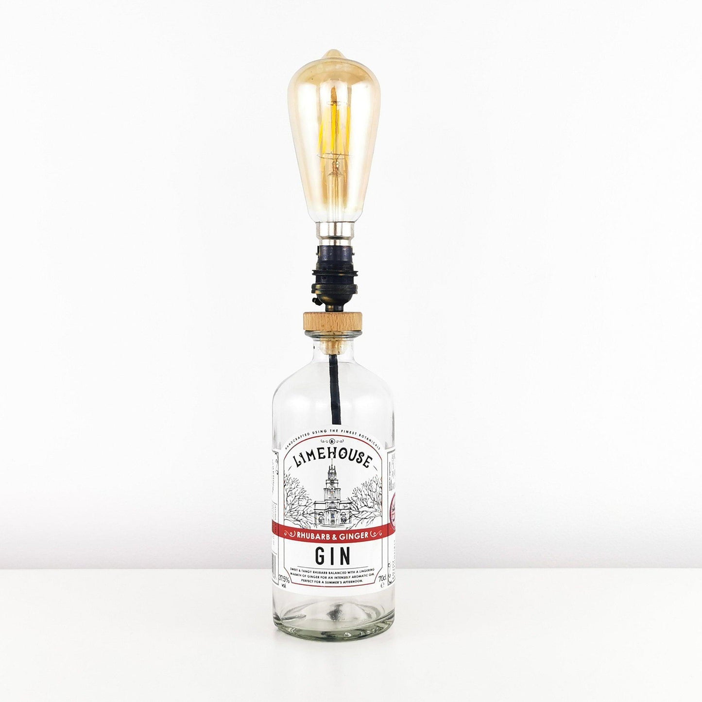 Limehouse Rhubarb and Ginger Gin Bottle Table Lamp Gin Bottle Table Lamps