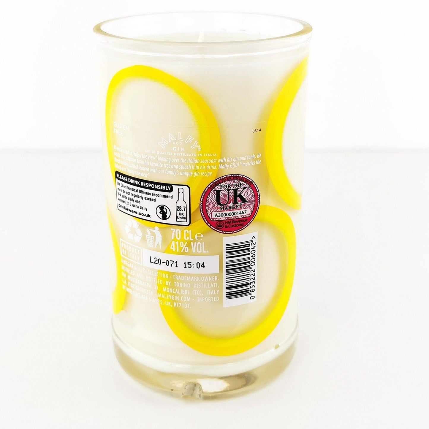 Malfy Limone Gin Bottle Candle-Gin Bottle Candles-Adhock Homeware