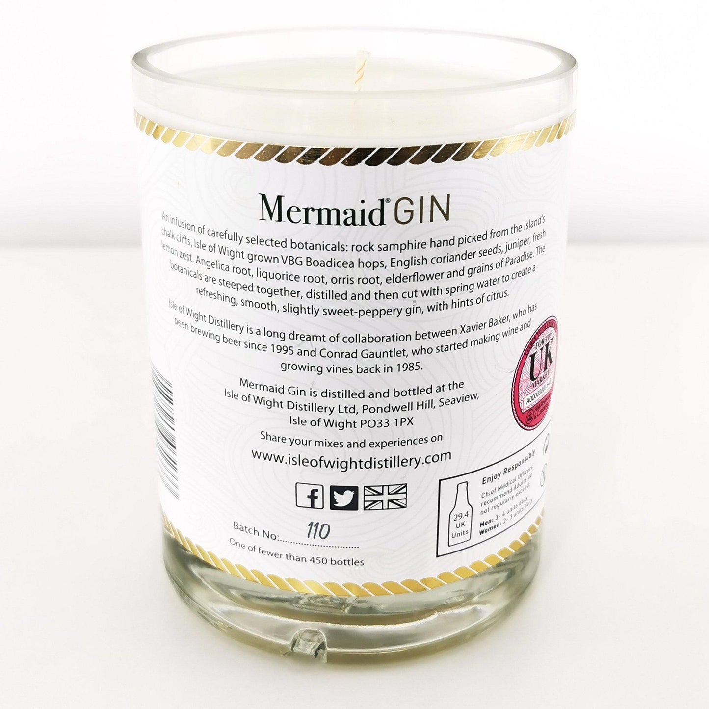 Mermaid Gin old style Bottle Candle-Gin Bottle Candles-Adhock Homeware