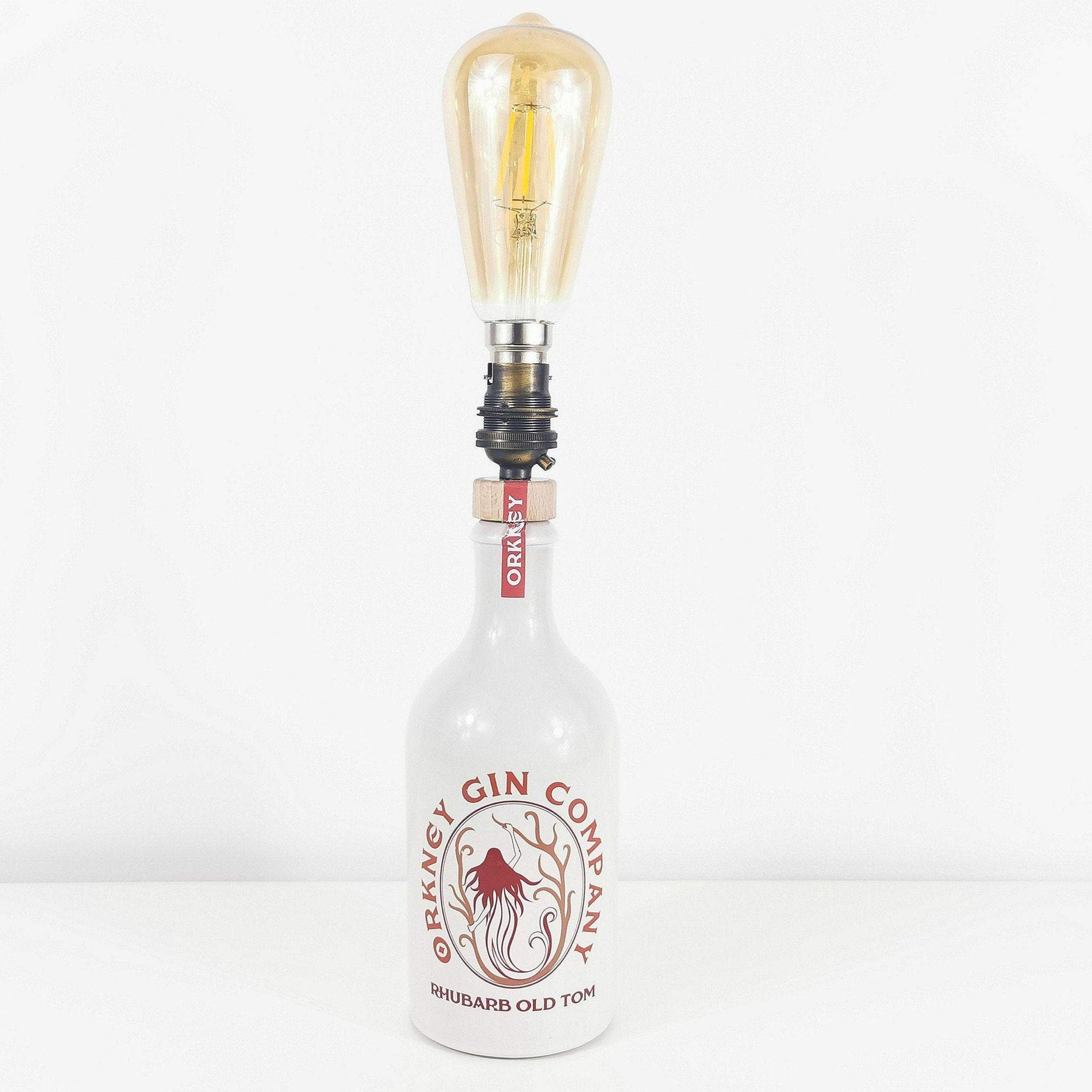 Orkney Gin Co. Rhubarb Old Tom Gin Bottle Table Lamp Gin Bottle Table Lamps
