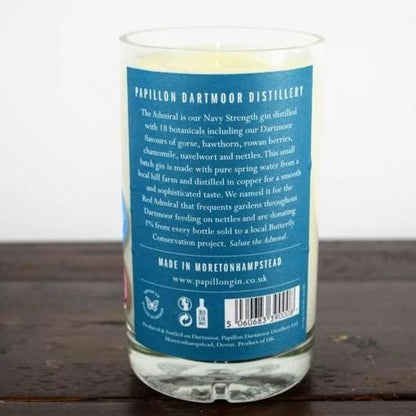 Papillon Admiral Navy Gin Bottle Candle-Gin Bottle Candles-Adhock Homeware
