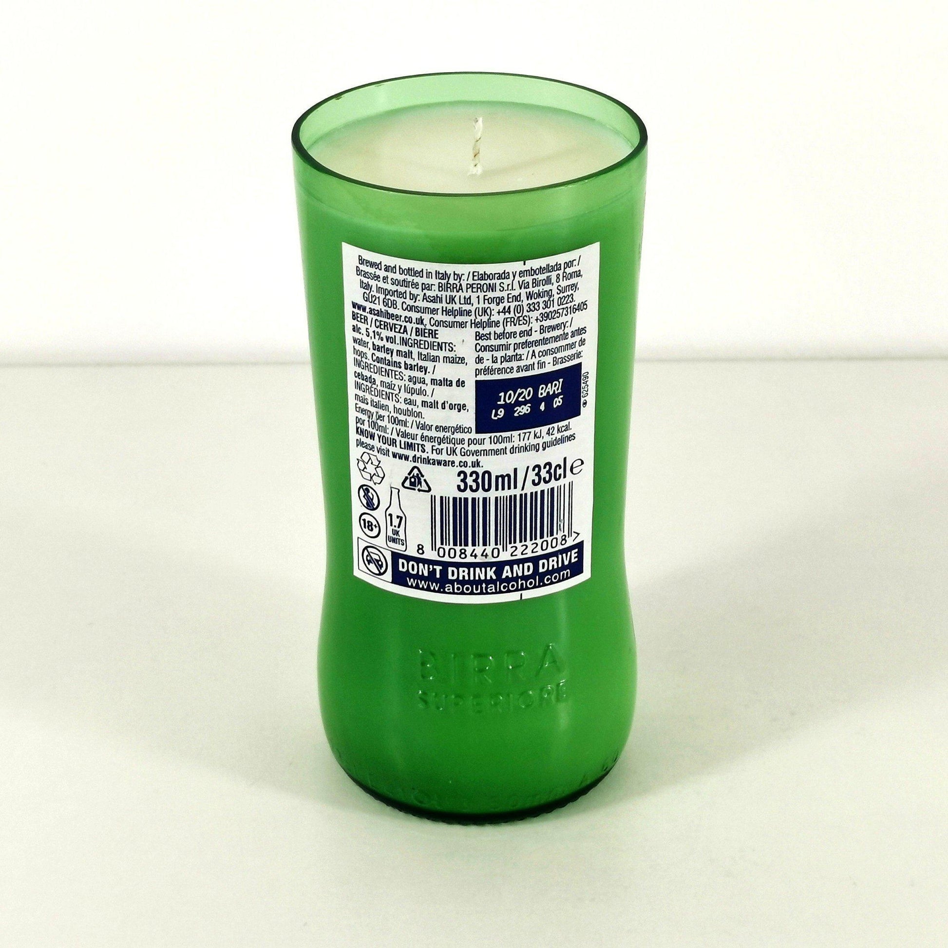 Peroni Small Beer Bottle Candle Beer & Ale Bottle Candles Adhock Homeware
