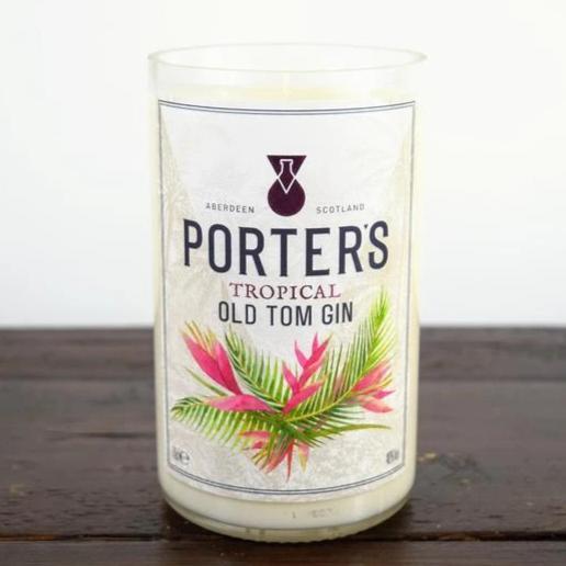 Porters Tropical Gin Bottle Candle Gin Bottle Candles Adhock Homeware