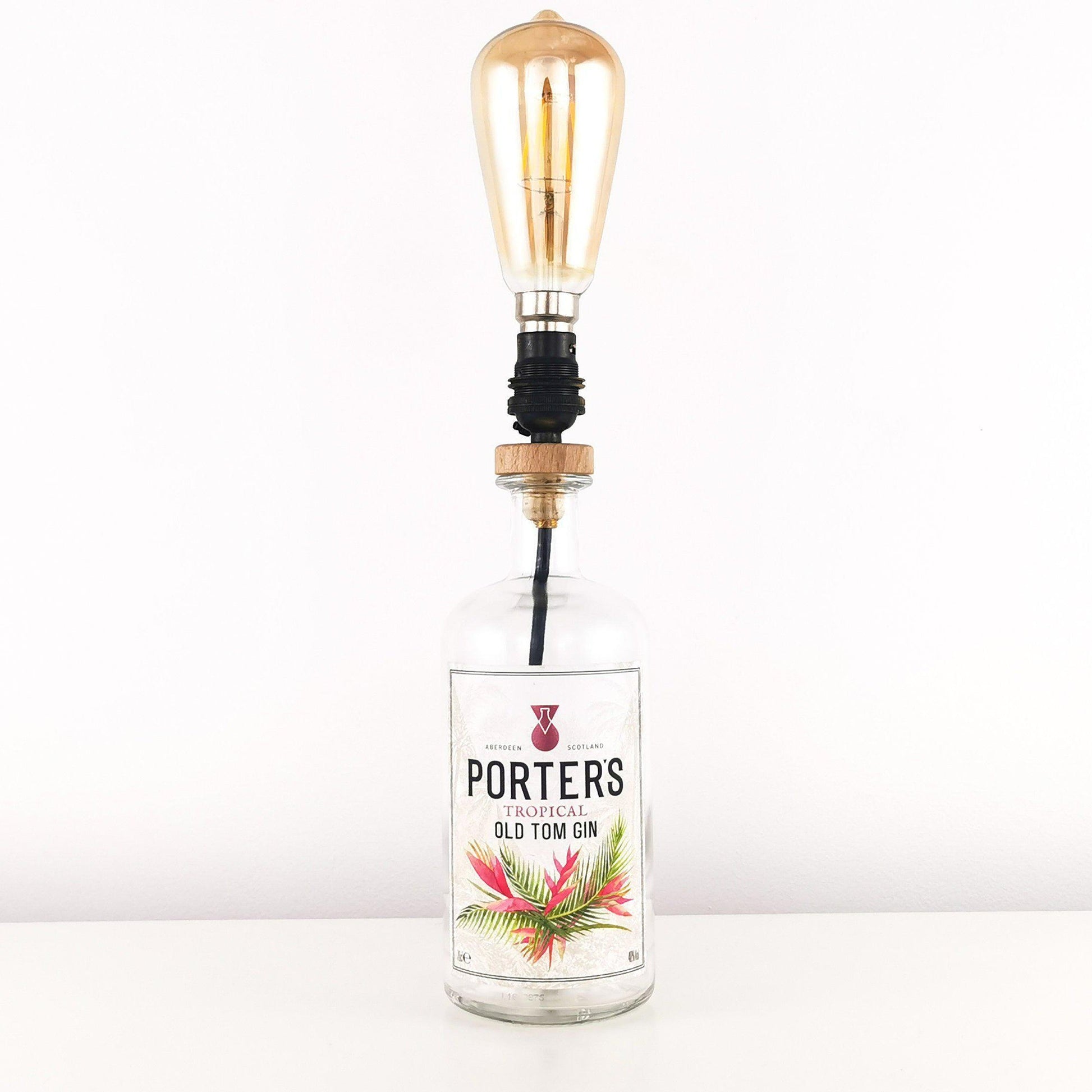 Porters Tropical (Old Style) Gin Bottle Table Lamp Gin Bottle Table Lamps