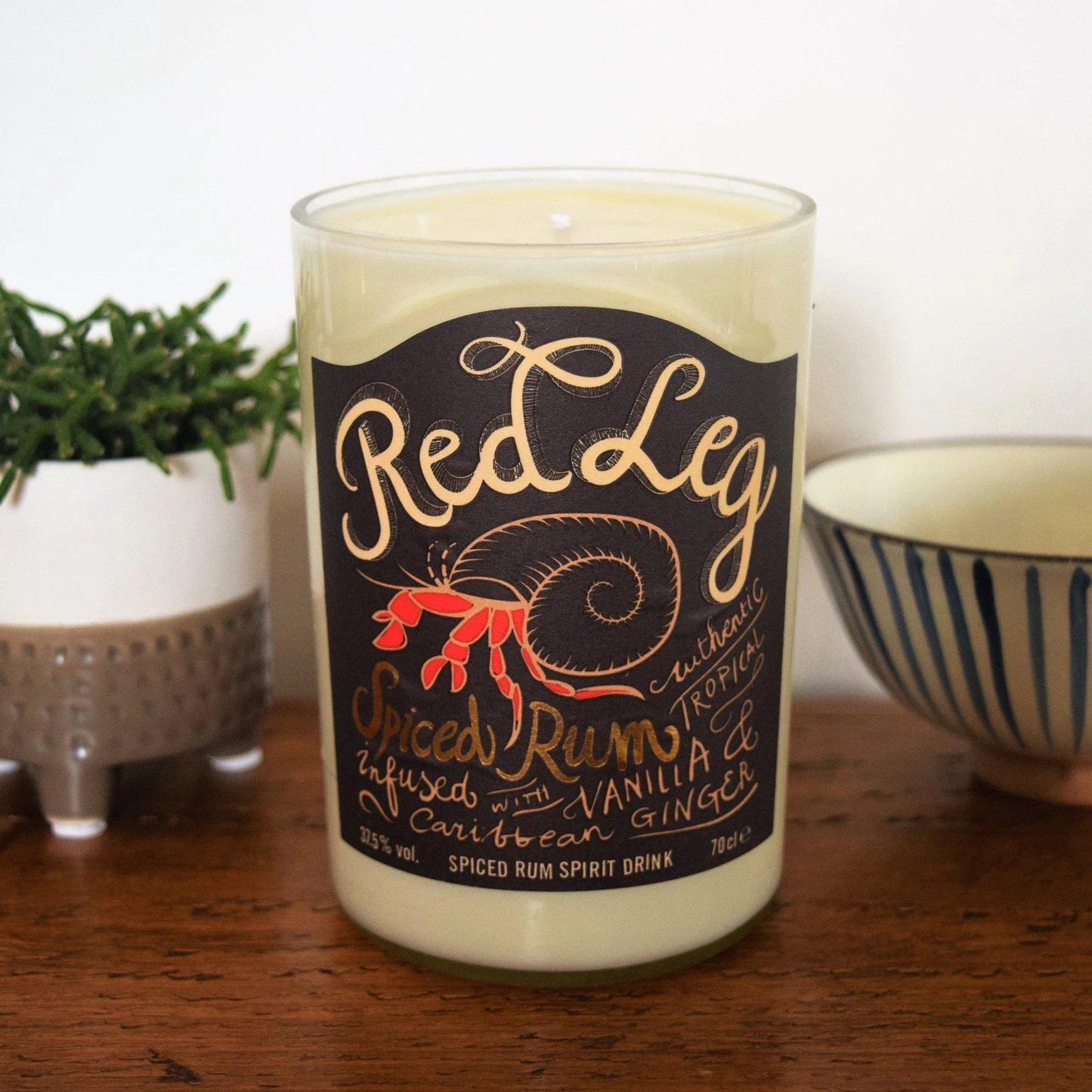 Red Leg Spiced Rum Bottle Candle Rum Bottle Candles Adhock Homeware