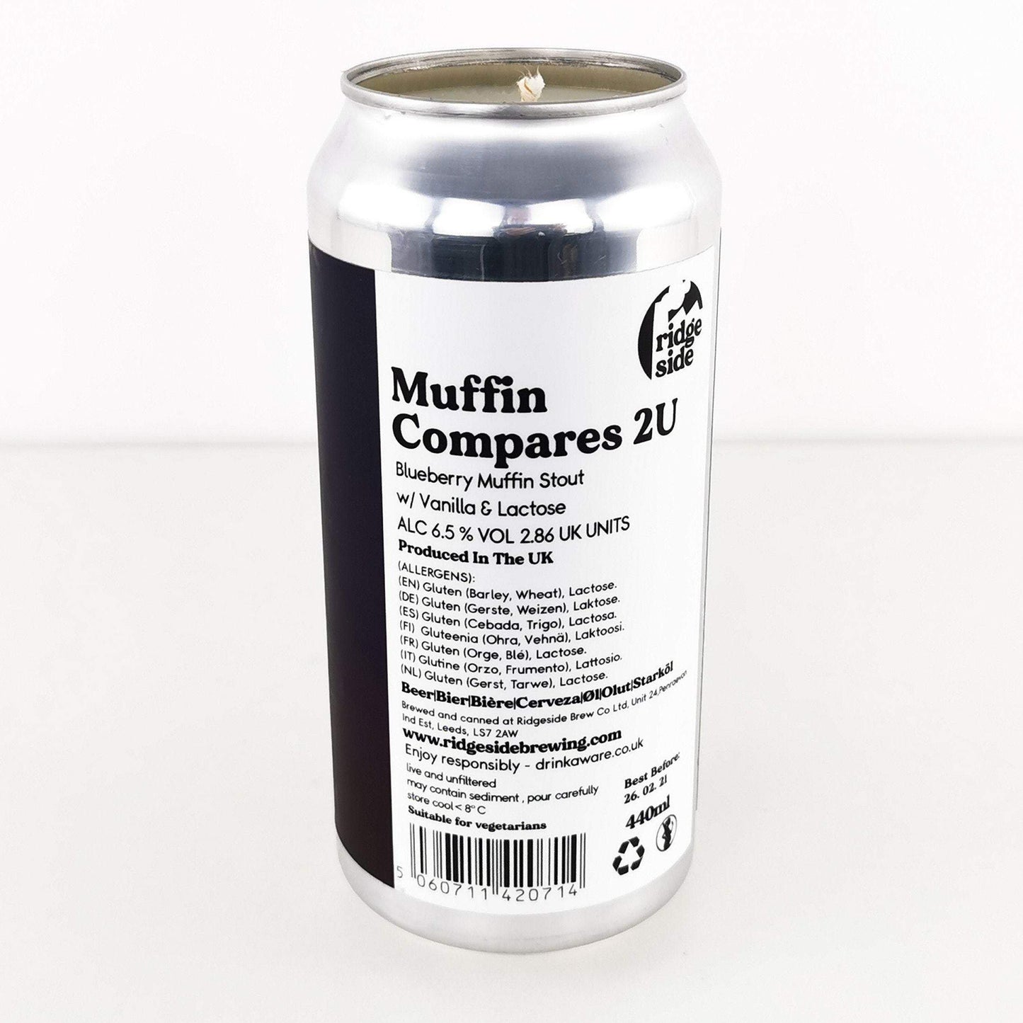Ridge Side Muffin Compares 2 U Craft Beer Can Candle-Beer Can Candles-Adhock Homeware