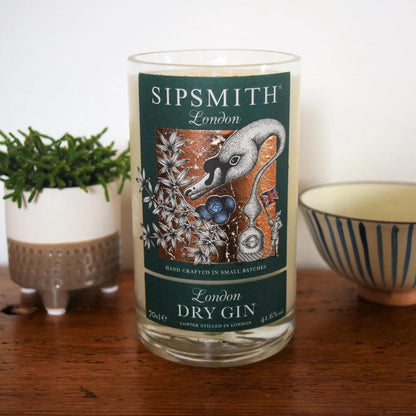 Sipsmiths Gin Bottle Candle Gin Bottle Candles Adhock Homeware