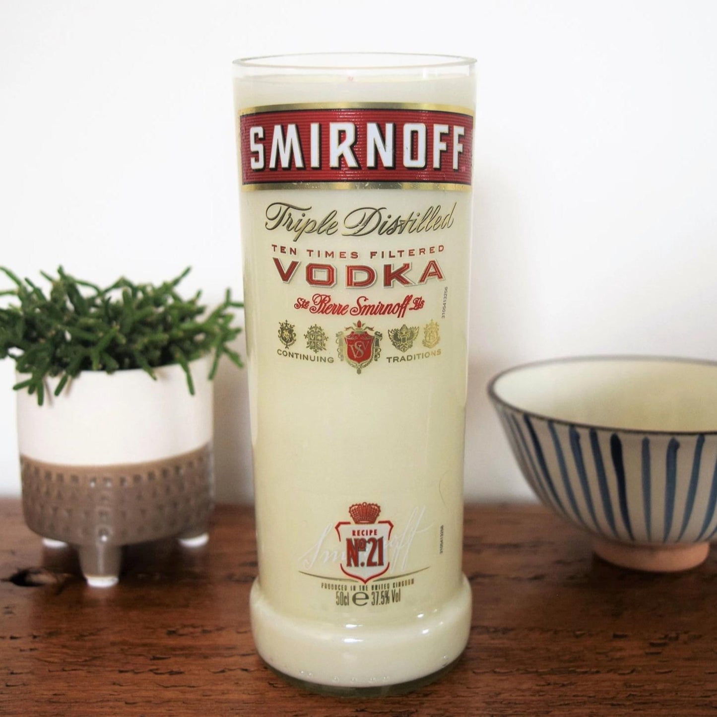 Smirnoff Vodka Bottle Candle (50cL)-Vodka Bottle Candles-Adhock Homeware