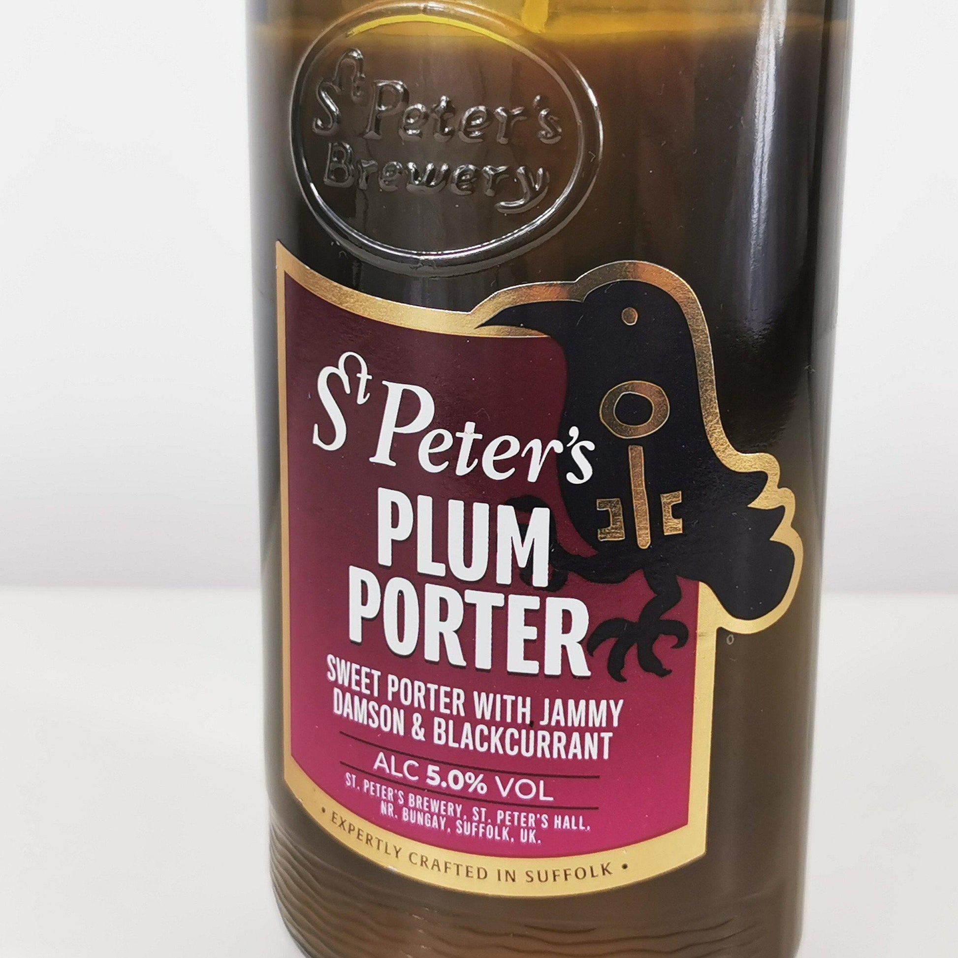 St Peter's Plum Porter Beer Bottle Candle-Beer & Ale Bottle Candles-Adhock Homeware