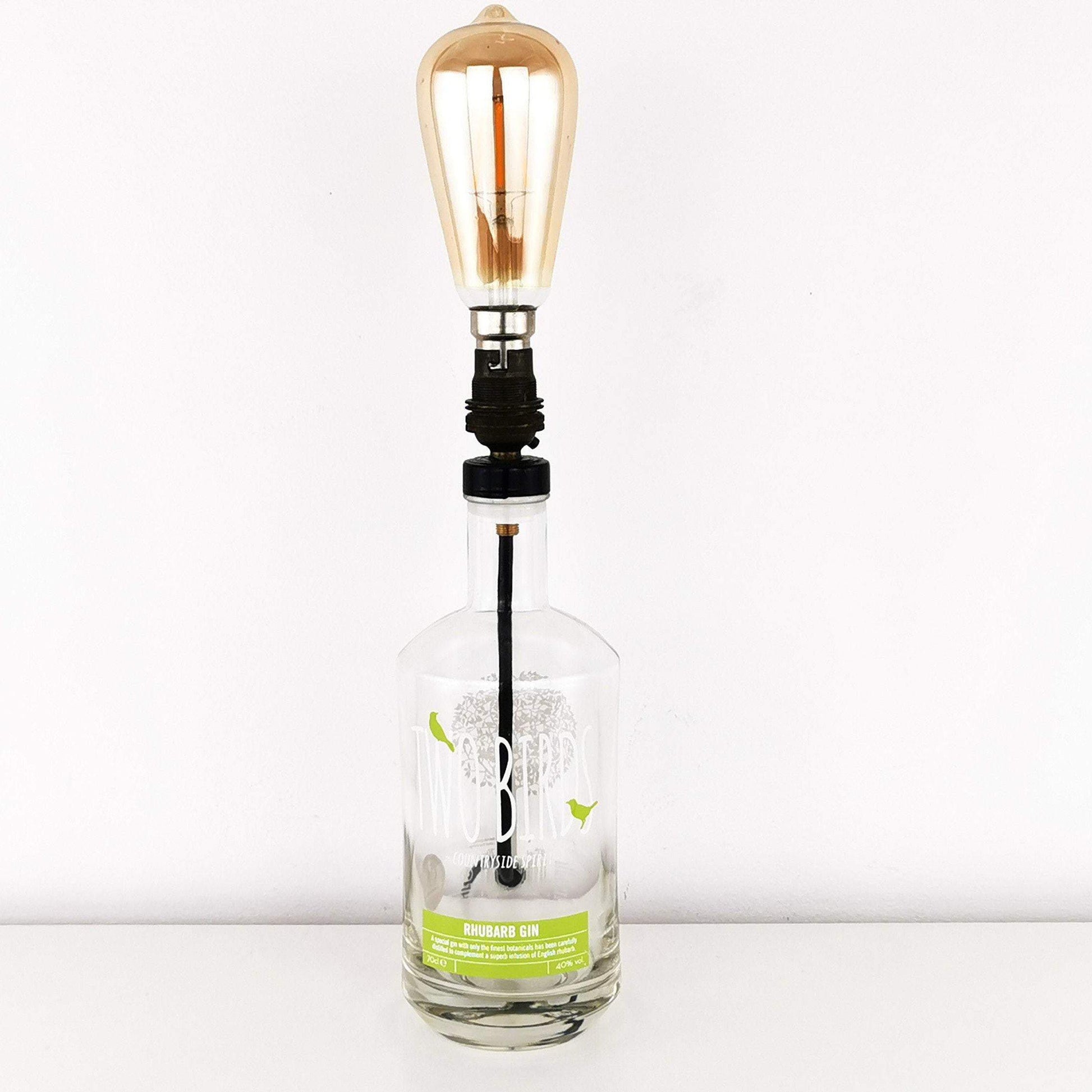 Two Birds Rhubarb Gin Bottle Table Lamp Gin Bottle Table Lamps