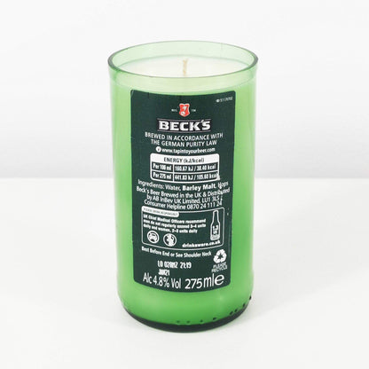 Upcycled Becks Beer Bottle Candle-Beer & Ale Bottle Candles-Adhock Homeware