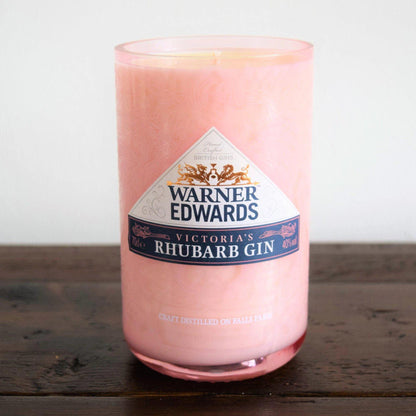 Warner Edwards Rhubarb Gin Bottle Candle Gin Bottle Candles Adhock Homeware