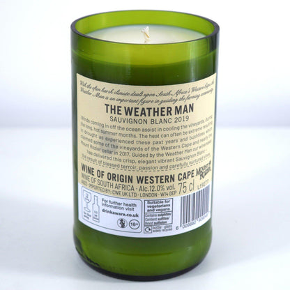 Weather Man Sauvignon Blanc Bottle Candle-Wine & Prosecco Bottle Candles-Adhock Homeware
