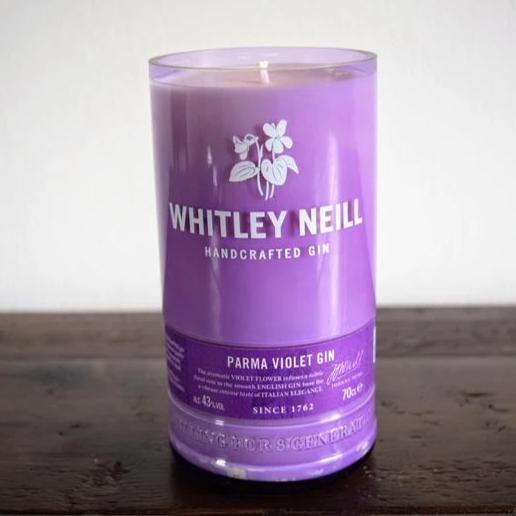 Whitely Neill Parma Violet Gin Bottle Candle Gin Bottle Candles Adhock Homeware