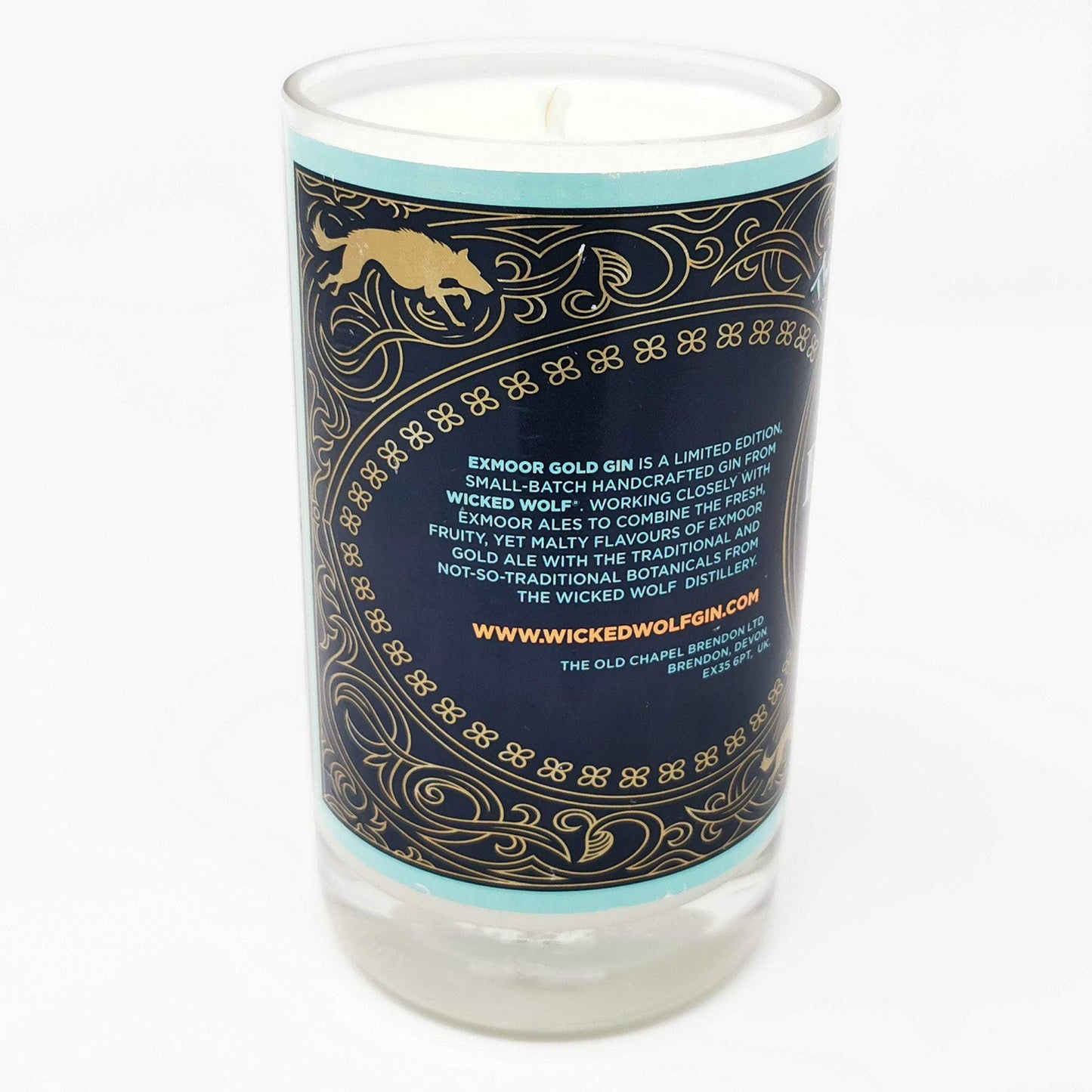 Wicked Wolf Exmoor Gold Gin Bottle Candle-Gin Bottle Candles-Adhock Homeware