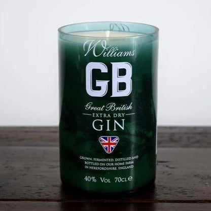 Williams Chase GB Gin Bottle Candle-Gin Bottle Candles-Adhock Homeware
