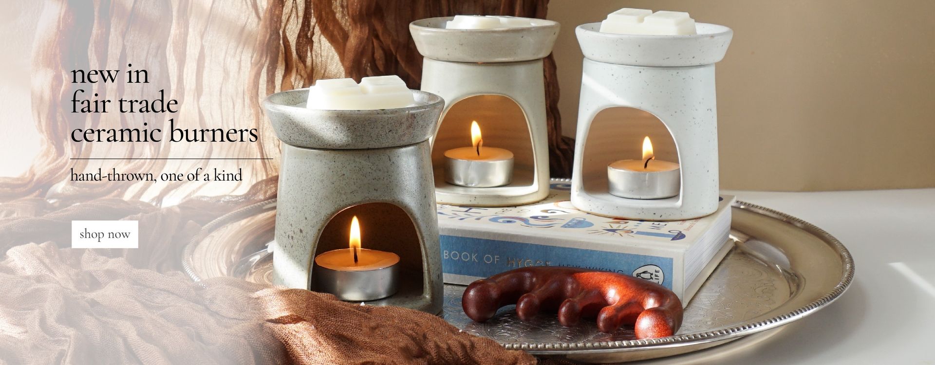 hand-thrown ceramic burners, one of a kind home accessories