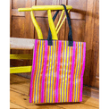 Recycled Woven Multi-Stripe Tote Bag (Neyron Rose, Sage, Primrose) additional 3