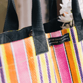 Recycled Woven Multi-Stripe Tote Bag (Neyron Rose, Sage, Primrose) additional 2